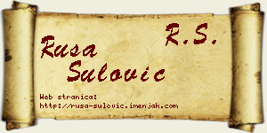 Rusa Šulović vizit kartica